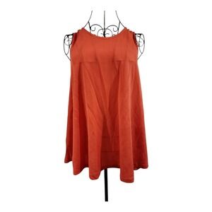 Country Road Sleeveless Top Women XL Orange Ruffle Back Summer Chic Bohemian